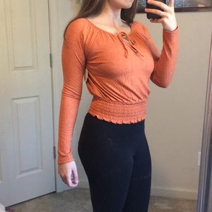 Orange long sleeve blouse